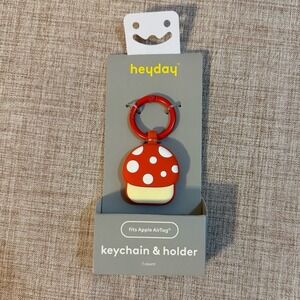 Heyday Mushroom Apple AirTag Keychain and Holder - New